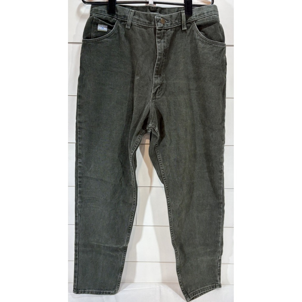 Vintage 90's Dark Olive Green Wrangler For Women High Rise Jeans Size 16 Short